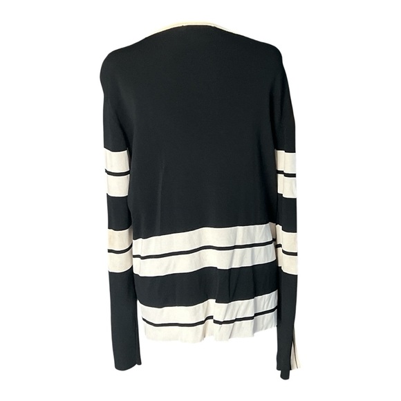 Black and White Striped Knit Women's Sweater Size XL - Picture 3 of 5